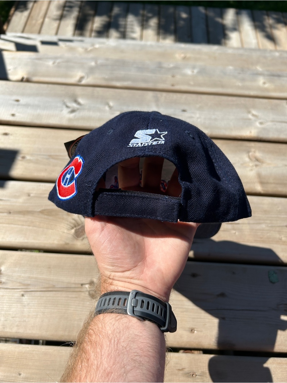 STARTER Navy NHL Montreal Canadiens Script Snapback Vintage with Red Logo NWT - Picture 2 of 6